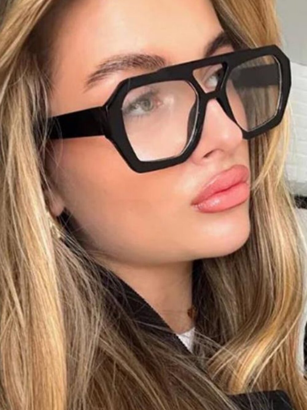 Retro Large Polygon  Glasses